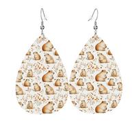 Simpatici orecchini con stampa Capybara W per le donne, orecchini in pelle a goccia alla moda per le donne alla moda, orecchini a goccia colorati
