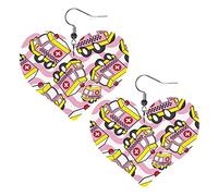 Simpatici orecchini in pelle a forma di cuore per ambulanza Orecchini pendenti semplici da donna per lei