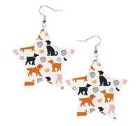 Simpatici orecchini in pelle a forma di stella a forma di cane Orecchini pendenti semplici da donna per lei