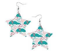 Simpatici orecchini in pelle a forma di stella Axolotl2 Kawaii Donna Ragazze Orecchini pendenti semplici Regali per lei