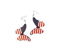 Simpatici orecchini pendenti in acrilico con bandiera americana divertente, giorno 'indipendenza, orecchini patriottici, orecchini del 4 luglio, per donne, ragazza, regalo Orecchini (Red, One Size)
