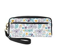 Simpatici orsi Koala e floreali, Borsa per il trucco Borsa per cosmetici Borsa da viaggio portatile da toilette Astuccio in pelle per donne e ragazze