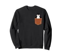 Simpatici Pinguini Design Amanti, Divertente Pinguino Pingu in Tasca Felpa