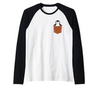 Simpatici Pinguini Design Amanti, Divertente Pinguino Pingu in Tasca Maglia con Maniche Raglan