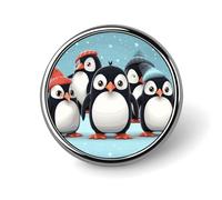 Simpatici pinguini distintivi decorativi, in lega di alluminio resistente, spilla rotonda leggera per camicie, giacche, cappelli, uniformi 2,5 cm