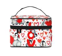 Simpatici pinguini per San Valentino, Borsa per il trucco Borsa per cosmetici Borsa da viaggio portatile da viaggio Astuccio per matite