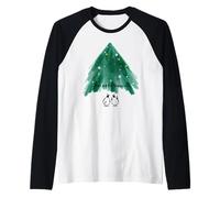Simpatici Pinguini sotto L'Albero di Natale Maglia con Maniche Raglan