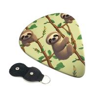 Simpatici plettri per chitarra con bradipi in stile cartone animato, 6 plettri per chitarra, stampa su entrambi i lati, per chitarra acustica, basso, ukulele, chitarra elettrica (0,46 mm, 0,71 mm,