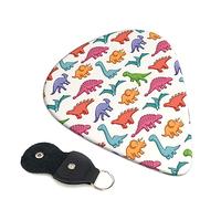Simpatici plettri per chitarra con dinosauri in stile cartone animato, 6 pezzi, plettri per chitarra acustica, elettrica, per basso, chitarre acustiche, ukulele, sottili, medi, spesse, 0,46 mm