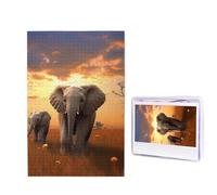 Simpatici puzzle di elefante selvatico da 1000 pezzi, puzzle personalizzati in legno per adulti, foto puzzle arte da appendere alla parete, decorazione per compleanno, matrimonio, San Valentino