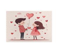 Simpatici puzzle di San Valentino per adulti, 1000 pezzi, coppia uomo e moglie, puzzle in legno per matrimonio, romantico motivo amante decorazione per l'intrattenimento domestico