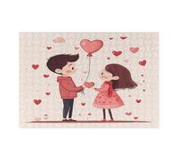 Simpatici puzzle di San Valentino per adulti, 300 pezzi, coppia uomo e moglie, puzzle in legno per matrimonio, romantico motivo amante decorazione per l'intrattenimento domestico