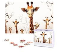 Simpatici puzzle divertenti a forma di giraffe, 1000 pezzi, puzzle personalizzati, foto puzzle per adulti impegnativi puzzle con borsa portaoggetti, puzzle per uomini e donne, decorazione per la casa