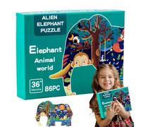 Simpatici puzzle, puzzle di animali | Puzzle del mondo sottomarino 'elefante del fumetto - Puzzle colorato di apprendimento precoce, giocattoli di apprendimento prescolare per i più piccoli, gar