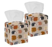 Simpatici ricci senza cuciture su sfondo beige, porta fazzoletti quadrati decorativi per il viso, dispenser per tovaglioli per bagno, salotti, piano di lavoro, comodino