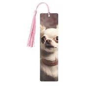 Simpatici segnalibri a forma di chihuahua con nappe, segnalibro in legno per donne e uomini, segnalibro fatto a mano per gli amanti dei libri, segnapagine di lettura, etichette in legno, ornamenti