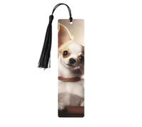 Simpatici segnalibri a forma di chihuahua con nappe, segnalibro in legno per donne e uomini, segnalibro fatto a mano per gli amanti dei libri, segnapagine di lettura, etichette in legno, ornamenti