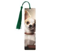 Simpatici segnalibri a forma di chihuahua con nappe, segnalibro in legno per donne e uomini, segnalibro fatto a mano per gli amanti dei libri, segnapagine di lettura, etichette in legno, ornamenti