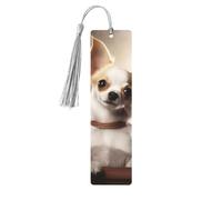 Simpatici segnalibri a forma di chihuahua con nappe, segnalibro in legno per donne e uomini, segnalibro fatto a mano per gli amanti dei libri, segnapagine di lettura, etichette in legno, ornamenti