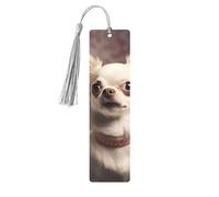 Simpatici segnalibri a forma di chihuahua con nappe, segnalibro in legno per donne e uomini, segnalibro fatto a mano per gli amanti dei libri, segnapagine di lettura, etichette in legno, ornamenti