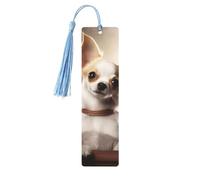 Simpatici segnalibri a forma di chihuahua con nappe, segnalibro in legno per donne e uomini, segnalibro fatto a mano per gli amanti dei libri, segnapagine di lettura, etichette in legno, ornamenti