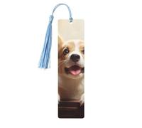 Simpatici segnalibri Corgi con nappe, segnalibro in legno per donne e uomini, segnalibro fatto a mano per gli amanti dei libri, segnalibri per pagine di lettura, etichette in legno, ornamenti regalo
