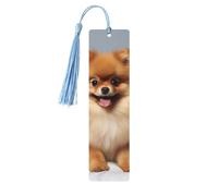 Simpatici segnalibri Pomerania con nappe, segnalibro in legno per donne e uomini, segnalibro fatto a mano per gli amanti dei libri, segnalibri per pagine di lettura, etichette in legno, ornamenti