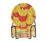Simpatici sottobicchieri per patatine fritte con supporto set di 6 sottobicchieri per bevande sottobicchieri per tazze