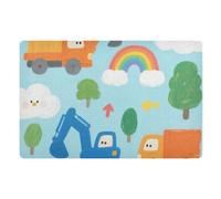 Simpatici tappetini colorati a basso profilo con motivo a cartoni animati, 81,3 x 50,8 cm, in gomma antiscivolo, extra per porta anteriore e posteriore e ingresso