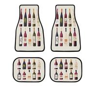 Simpatici tappetini per auto con bottiglie di vino, personalizzabili, antiscivolo, anteriori e posteriori, classici per tutte le stagioni, battitacco universale adatto per SUV, furgoni, berline