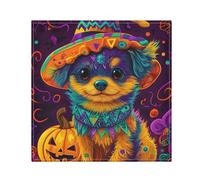Simpatici tovaglioli di stoffa per Halloween a forma di cucciolo di Halloween, decorazione rustica per tutti i giorni, per matrimoni, 50,8 x 50,8 cm, set da 6