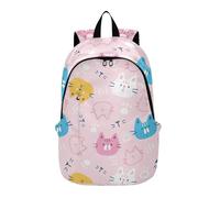 Simpatici zaini per gatti da donna, semplici, alla moda, per adolescenti, simpatici gatti dei cartoni animati, 30,5 x 19,8 cm, classici, simpatici gatti rosa, 12,2 x 7,5 x 19,3 pollici, classico