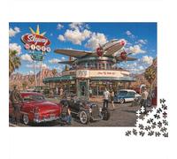Simpatico aereo vintage della Route 66 Puzzle 1000 Pezzi,dai 14 Anni,Sfida Impossibile,Idea Regalo,Adulti E Ragazzi,Decorazione Casa,Cartone Di Qualità,Gioco Educativo,Antistress 52x38cm