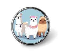 Simpatico Alpacas Distintivo Rotondo Carino Smalto Spilla Spilla Spilla Personalizzata Abbigliamento Decorazione Unisex Porta Badge Cappelli Borse Camicie Decor
