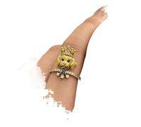 Simpatico anello a forma di corona in stile retrò, smaltato, a forma di animale, 3D, per donne, uso quotidiano e occasioni speciali, gioielli accessori regalo, 1.0*1.0*1.0