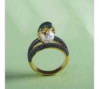 Simpatico Anello Animale Che Salta La Rana A Forma di Figura di Fantasia Regalo di Compleanno per I Bambini Superficie Ruvida con Anello di Perle Simulato