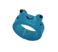 Simpatico anello estetico a forma di rana in resina colorata con animale, per ragazze, Misura unica, come descritto, come descritto