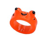 Simpatico anello estetico a forma di rana in resina colorata con animale, per ragazze, Misura unica, come descritto, come descritto