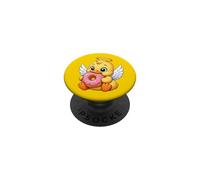 Simpatico angelo anatra con ali e una ciambella con aureola PopSockets PopGrip Adesivo