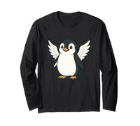 Simpatico angelo pinguino con ali Maglia a Manica