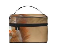Simpatico animale a forma di scoiattolo rosso Sciurus, borsa da viaggio per il trucco da donna, grande organizer per cosmetici