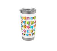 Simpatico animale alfabeto A, B, C lettere bambini apprendimento design Bicchiere termico in acciaio inox doppia parete