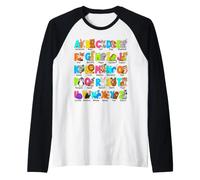 Simpatico Animale Alfabeto A, B, C Lettere Bambini apprendimento Design Maglia con Maniche Raglan