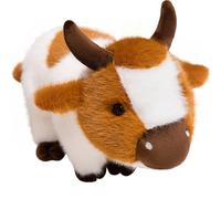 Simpatico animale di peluche a forma di mucca, morbido peluche corto for vitello, soffice cuscino for il corpo for l'arredamento del divano della camera da letto, regalo di compleanno(Brown,30cm/12in)