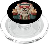 Simpatico animale divertente leone segno della pace colorato design retrò PopSockets PopGrip per MagSafe