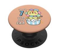 Simpatico animale divertente per il 7° compleanno, leone nella mia era di 7 anni PopSockets PopGrip Adesivo
