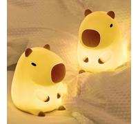 Simpatico animale domestico Capibara Luce notturna Cartoon Silicone Creativo Comodino Sonno Lampada da notte per la decorazione della camera Regalo di compleanno vendita di liquidazione