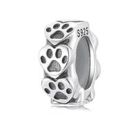 Simpatico animale domestico zampe stampa distanziatore charm argento sterling 925 perline si adatta braccialetto Pandora per le donne