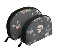 Simpatico animale Koala 3D, Borsa per trucco a conchiglia Portamonete da donna Borsa da toilette piccola Borsa per cosmetici 2 pezzi