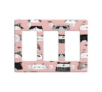Simpatico animale luce interruttore copertura/coperture, Pesca fantasioso animale per la camera dei bambini, Piastre da parete in plastica, Dimensioni standard 3 Gang Wall Plate